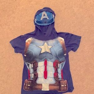NWOT Captain America Civil War Youth size small costume hooded T-shirt